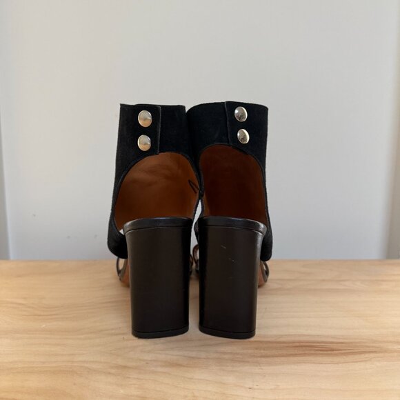 IRO Suthy Black Leather Suede Ankle Cuff Heels | Size 7 - Picture 2 of 6